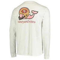 Men's Vineyard Vines White San Francisco 49ers Whale Helmet Long Sleeve T-Shirt