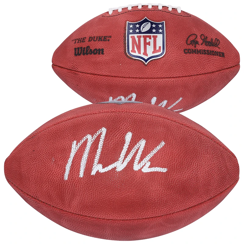 Ballon de football couleur dédicacé par Mykel Williams des 49ers de San Francisco, Wilson Duke