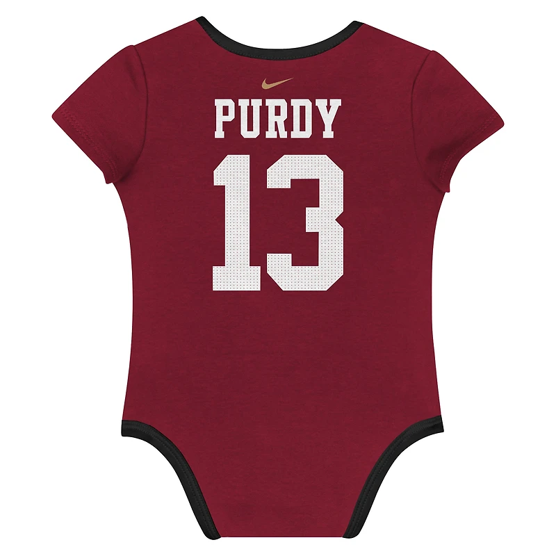 Newborn & Infant Nike Brock Purdy San Francisco 49ers Name Number 3-Pack Bodysuit Set