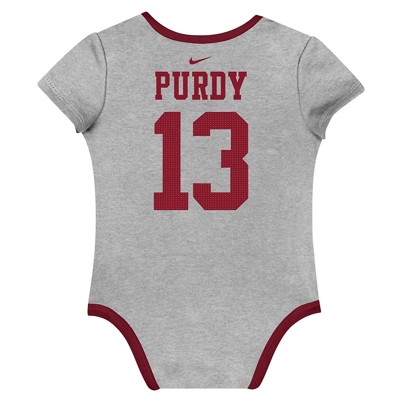 Newborn & Infant Nike Brock Purdy San Francisco 49ers Name Number 3-Pack Bodysuit Set