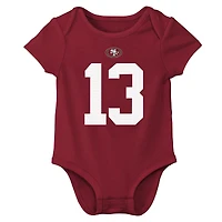 Body Nike pour nouveau-né et bébé avec nom numéro de joueur des 49ers San Francisco, Brock Purdy Scarlet