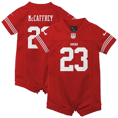 Newborn & Infant Nike Christian McCaffrey Scarlet San Francisco 49ers Game Romper Jersey