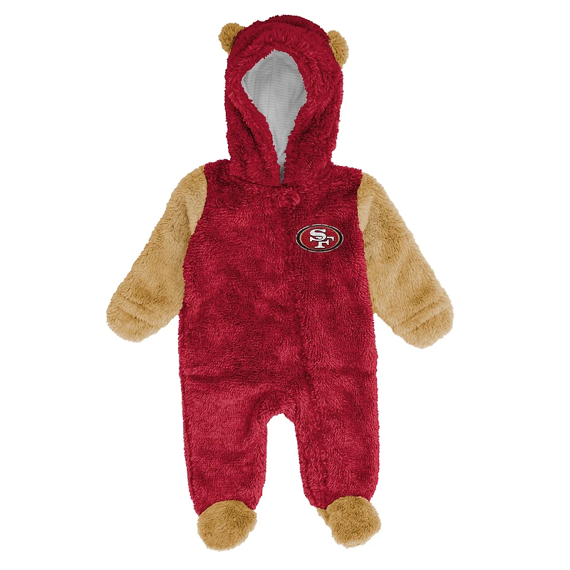 Newborn & Infant Outerstuff Scarlet San Francisco 49ers Stay Napping Fleece Bunting Full-Zip Sleeper