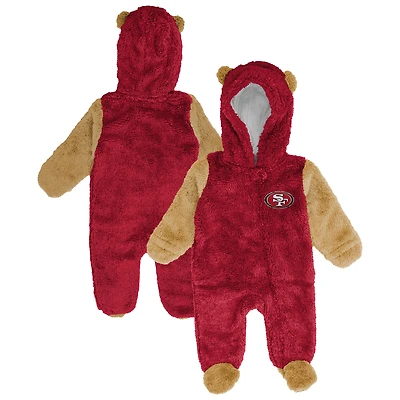 Grenouillère polaire Scarlet San Francisco 49ers Stay Napping pour nouveau-nés et nourrissons avec fermeture éclair intégrale