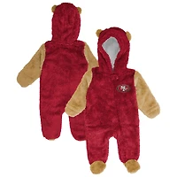 Grenouillère polaire Scarlet San Francisco 49ers Stay Napping pour nouveau-nés et nourrissons avec fermeture éclair intégrale
