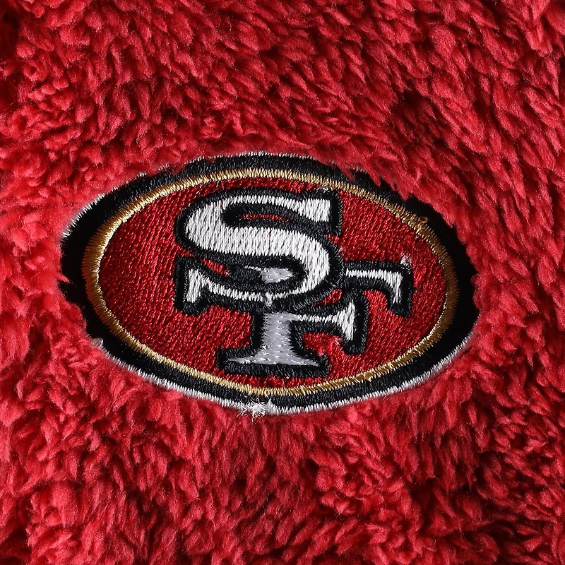 Dormeuse à fermeture éclair complète en polaire pour nouveau-né et nourrisson, écarlate/gris, San Francisco 49ers Game Nap Teddy Bunting