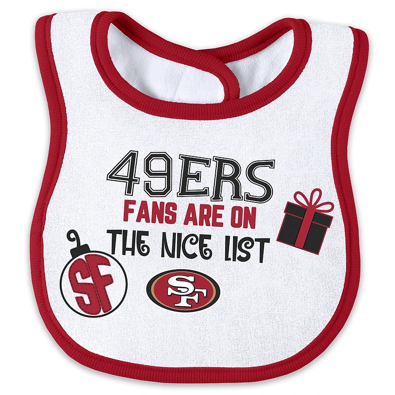 Newborn & Infant WEAR by Erin Andrews San Francisco 49ers Allover Print Full-Zip Sleeper Bib Set