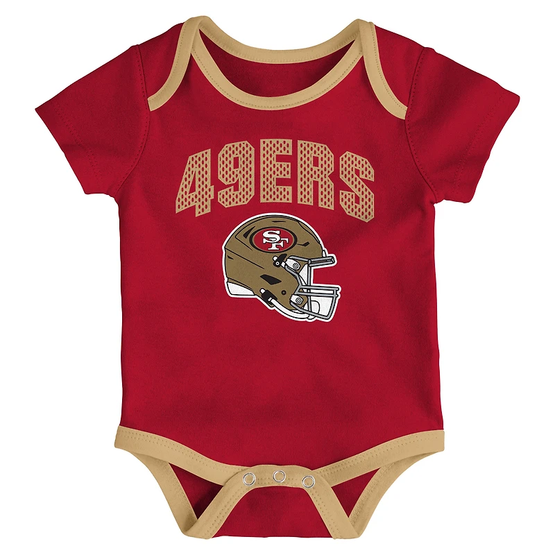 Newborn Outerstuff San Francisco 49ers All Day Play Three-Piece Bodysuit Set
