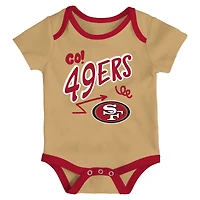 Newborn Outerstuff San Francisco 49ers All Day Play Three-Piece Bodysuit Set