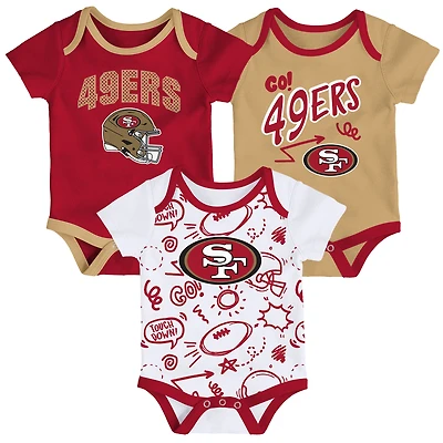 Newborn Outerstuff San Francisco 49ers All Day Play Three-Piece Bodysuit Set