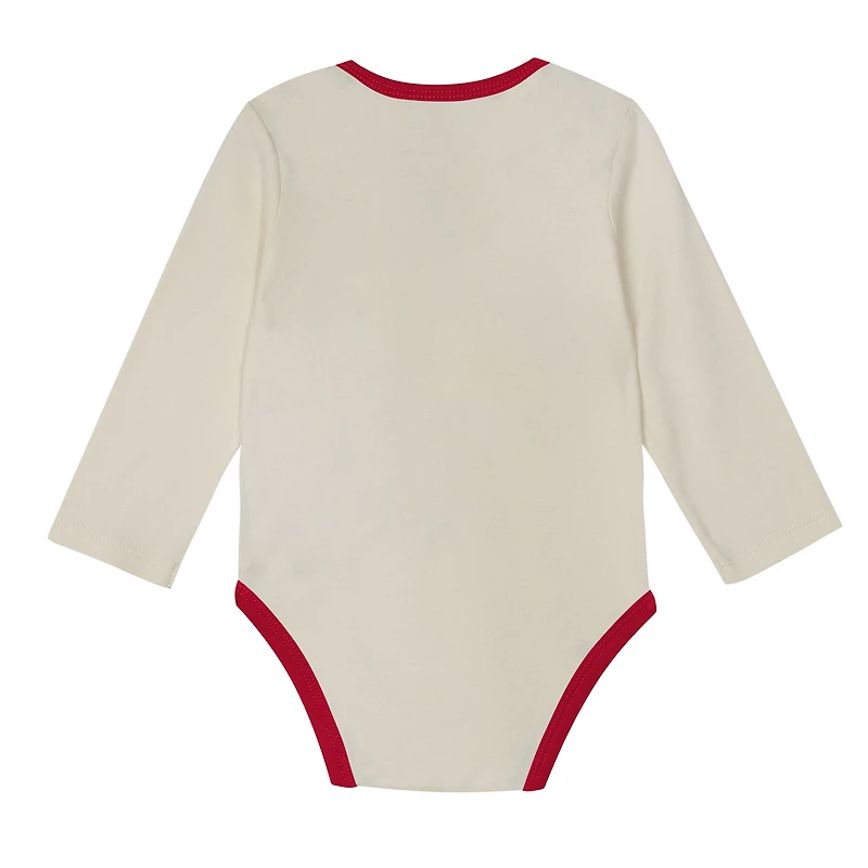 Newborn Outerstuff Scarlet San Francisco 49ers Little Champ Three-Piece Long Sleeve Bodysuit, Pants and Cuffed Hat Set