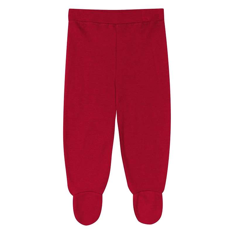Newborn Outerstuff Scarlet San Francisco 49ers Little Champ Three-Piece Long Sleeve Bodysuit, Pants and Cuffed Hat Set