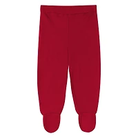 Newborn Outerstuff Scarlet San Francisco 49ers Little Champ Three-Piece Long Sleeve Bodysuit, Pants and Cuffed Hat Set
