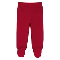 Newborn Outerstuff Scarlet San Francisco 49ers Little Champ Three-Piece Long Sleeve Bodysuit, Pants and Cuffed Hat Set