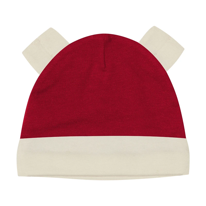 Newborn Outerstuff Scarlet San Francisco 49ers Little Champ Three-Piece Long Sleeve Bodysuit, Pants and Cuffed Hat Set