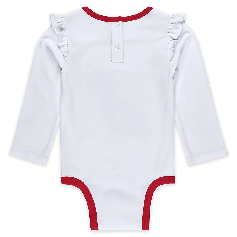 Newborns & Infants WEAR by Erin Andrews  White San Francisco 49ers Three-Piece Long Sleeve Bodysuit, Tutu and Sweatpants Set