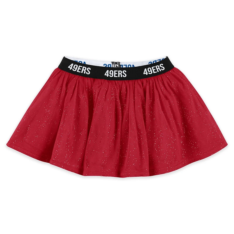 Newborns & Infants WEAR by Erin Andrews  White San Francisco 49ers Three-Piece Long Sleeve Bodysuit, Tutu and Sweatpants Set