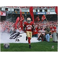 Patrick Willis San Francisco 49ers Autographed 8" x 10" Running Out of Tunnel with Smoke Photograph