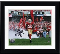 Patrick Willis San Francisco 49ers Autographed 8" x 10" Running Out of Tunnel with Smoke Photograph