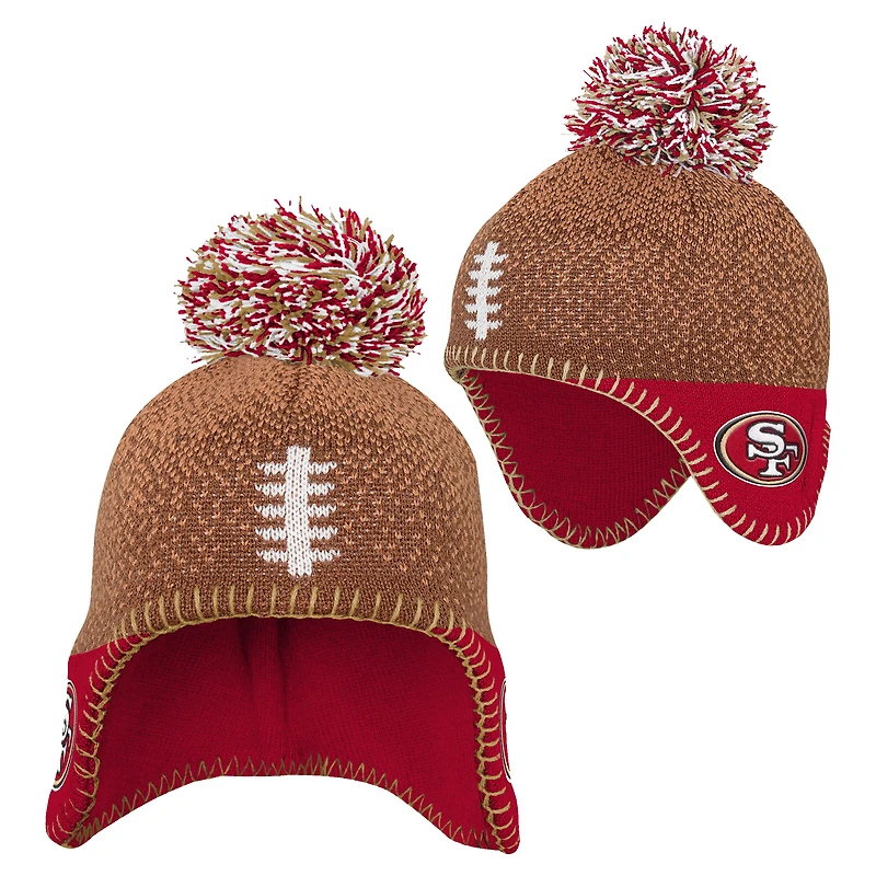 Preschool Brown San Francisco 49ers Football Head Knit Hat with Pom