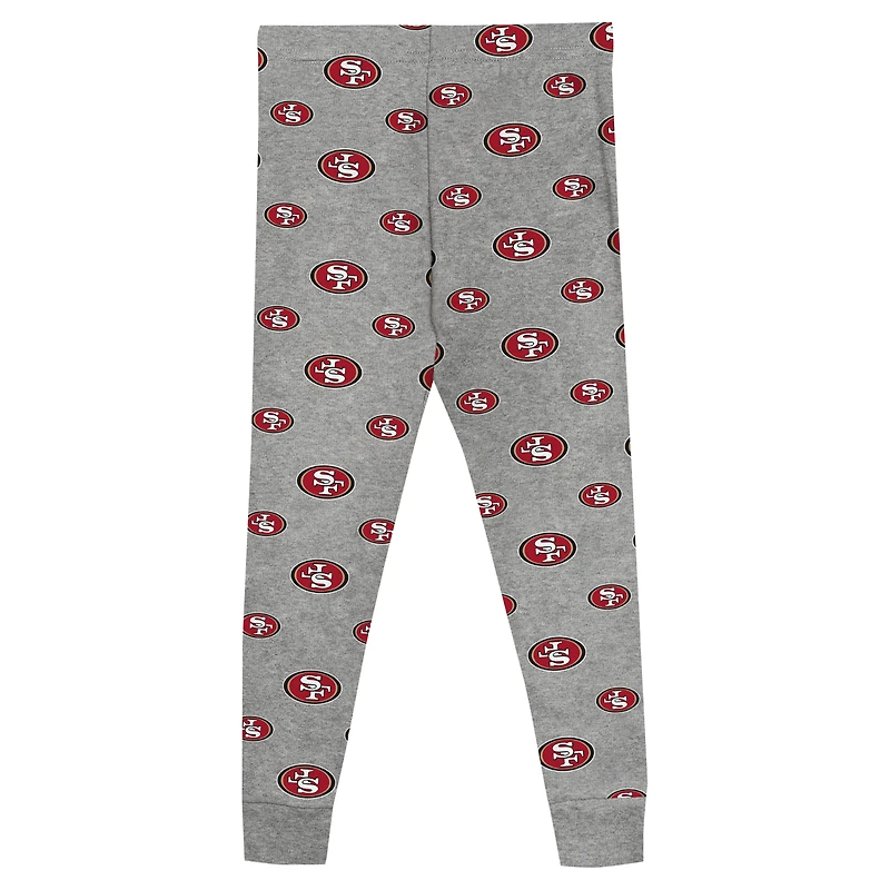 Preschool Heather Gray San Francisco 49ers Long Sleeve T-Shirt and Pants Sleep Set