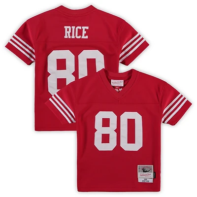 Maillot d'héritage de joueur retraité Mitchell & Ness Jerry Rice Scarlet San Francisco 49ers 1990