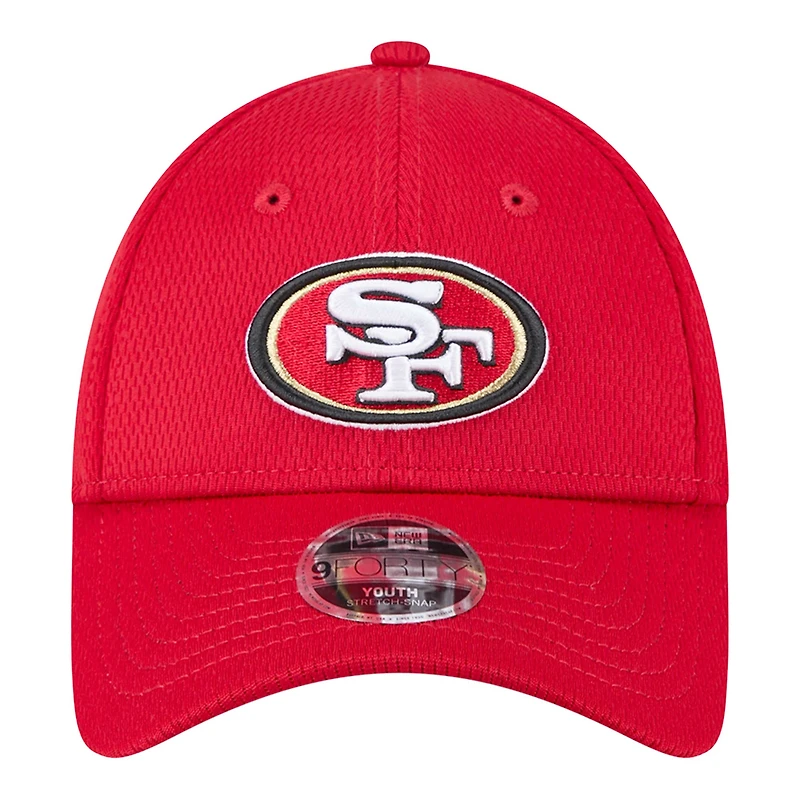 Casquette ajustable New Era Scarlet Main 9FORTY des San Francisco 49ers pour enfants d'âge préscolaire