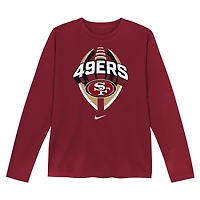 Preschool Nike  Scarlet San Francisco 49ers Primetime Legend Icon Long Sleeve Performance T-Shirt