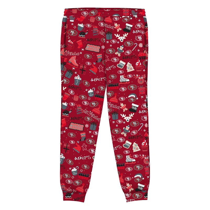 Preschool Outerstuff Scarlet San Francisco 49ers Chestnut Holiday Sleep Set