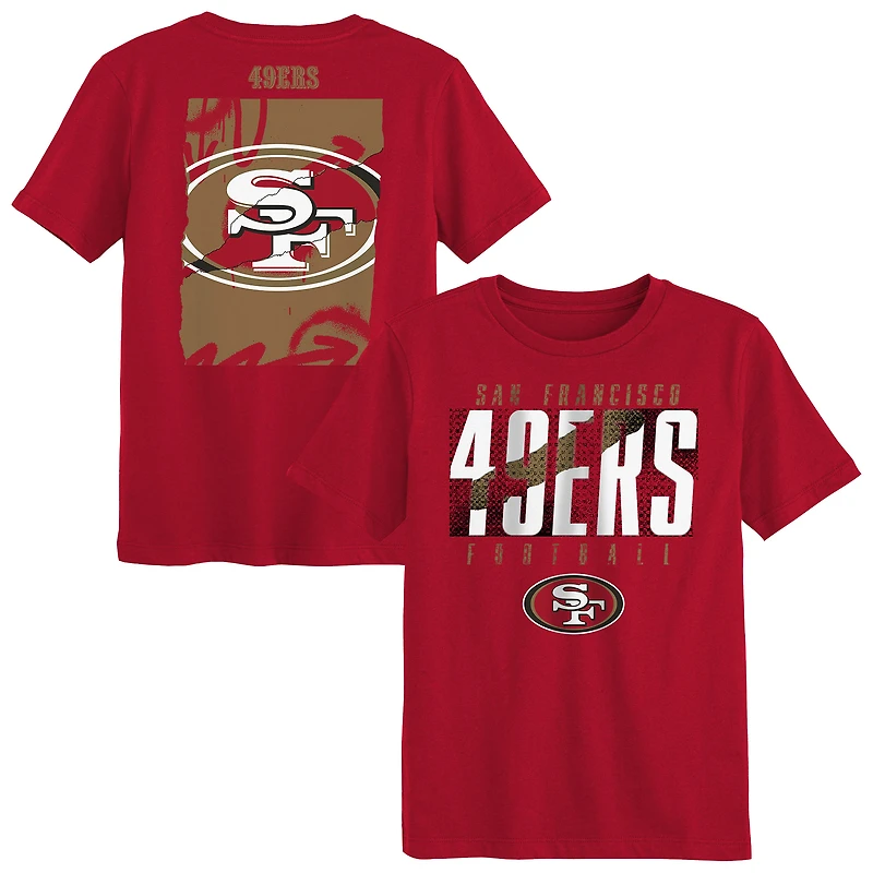 T-shirt à poster Scarlet San Francisco 49ers pour enfants d'âge préscolaire