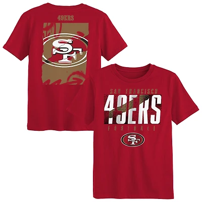 T-shirt à poster Scarlet San Francisco 49ers pour enfants d'âge préscolaire
