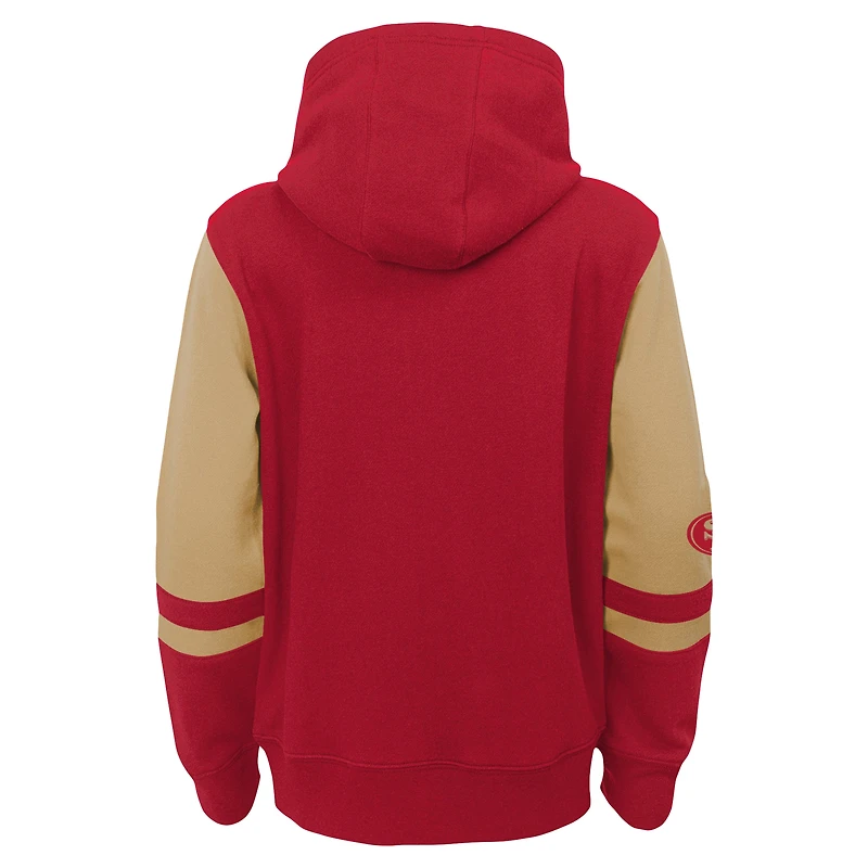 Preschool Scarlet San Francisco 49ers Stadium Color-Block Full-Zip Hoodie