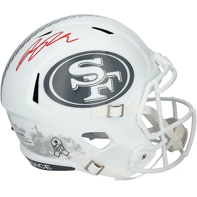Casque Riddell 2024 Salute To Service Speed ​​autographié par Ricky Pearsall des San Francisco 49ers