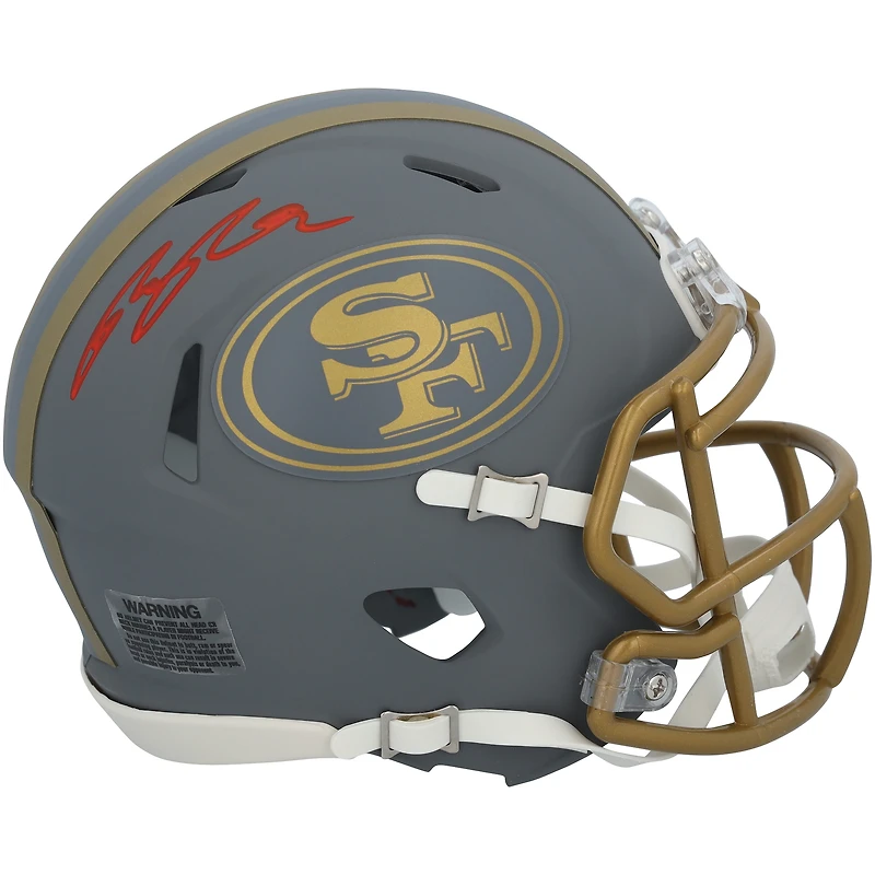 Ricky Pearsall San Francisco 49ers Autographed Riddell 2024 Slate Speed Mini Helmet 