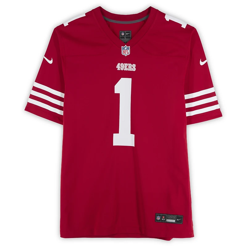 Maillot de match Nike Scarlet autographié par Ricky Pearsall des 49ers de San Francisco