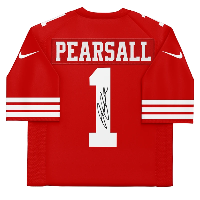 Maillot de match Nike Scarlet autographié par Ricky Pearsall des 49ers de San Francisco