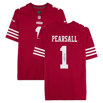 Maillot de match Nike Scarlet autographié par Ricky Pearsall des 49ers de San Francisco