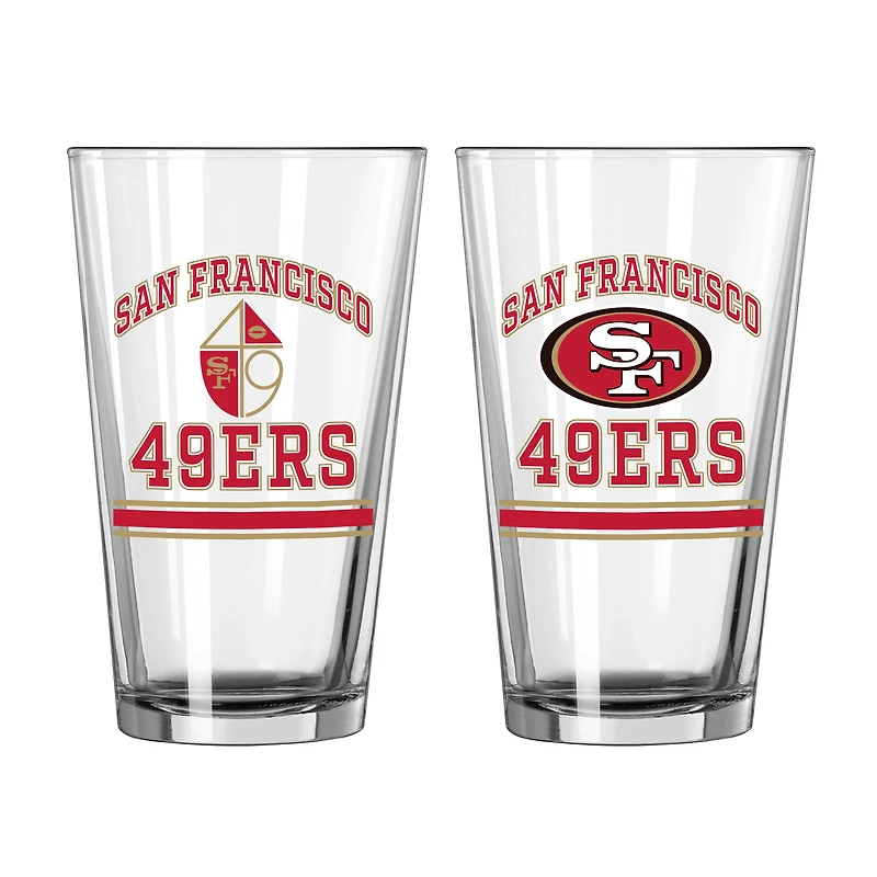 San Francisco 49ers 16oz. Verre à pinte, paquet de deux