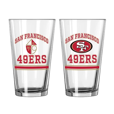 San Francisco 49ers 16oz. Verre à pinte, paquet de deux
