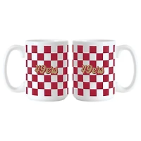 Lot de 2 tasses à logo à carreaux de 15 oz des 49ers de San Francisco