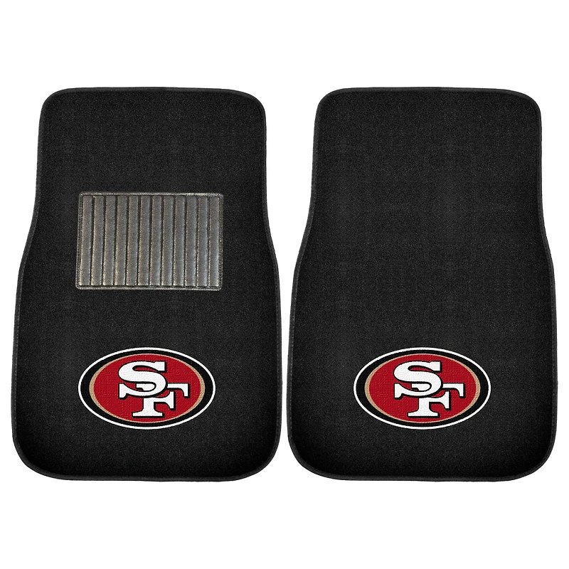 Ensemble de 2 tapis de voiture brodés San Francisco 49ers