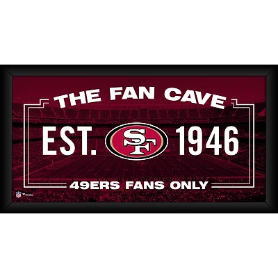 Collage de grotte de fans encadré 49ers de San Francisco 10" x 20"