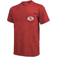 T-shirt à poche Tri-Blend Majestic Threads des 49ers de San Francisco - Écarlate
