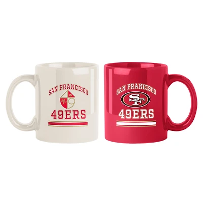 Lot de deux tasses colorées de 15 oz des 49ers de San Francisco