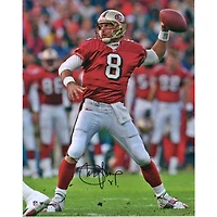 Steve Young San Francisco 49ers Autographed 16" x 20" Scarlet Jersey Passing Photograph