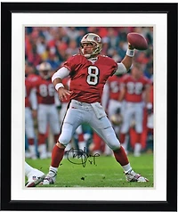 Steve Young San Francisco 49ers Autographed 16" x 20" Scarlet Jersey Passing Photograph