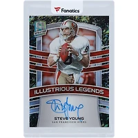 Steve Young San Francisco 49ers Autographed 2021 Panini Spectra Neon Splatter Prizm Illustrious Legends #ILS-SY #5/5 Card