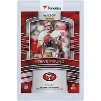 Steve Young San Francisco 49ers Autographed 2021 Panini Spectra Neon Splatter Prizm Illustrious Legends #ILS-SY #5/5 Card