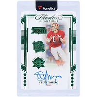 Carte Panini Flawless Champions Emerald #3X-SY #1/3 autographiée par Steve Young des 49ers de San Francisco 2022