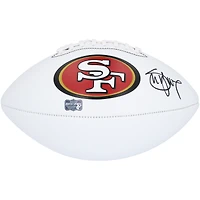 Ballon de football blanc Franklin autographié par Steve Young des 49ers de San Francisco